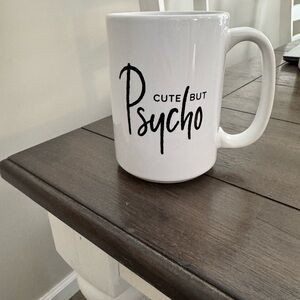 White Ceramic Mug with Black Text